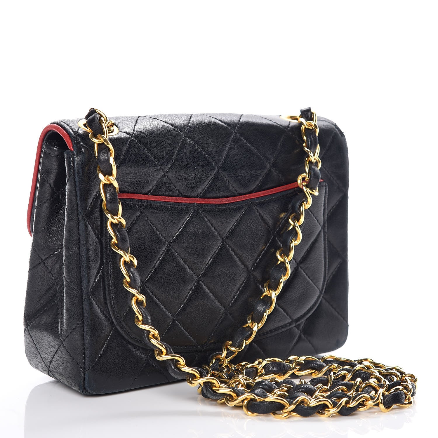 Chanel Lambskin Quilted Mini Square Flap Navy Blue 3 of 17