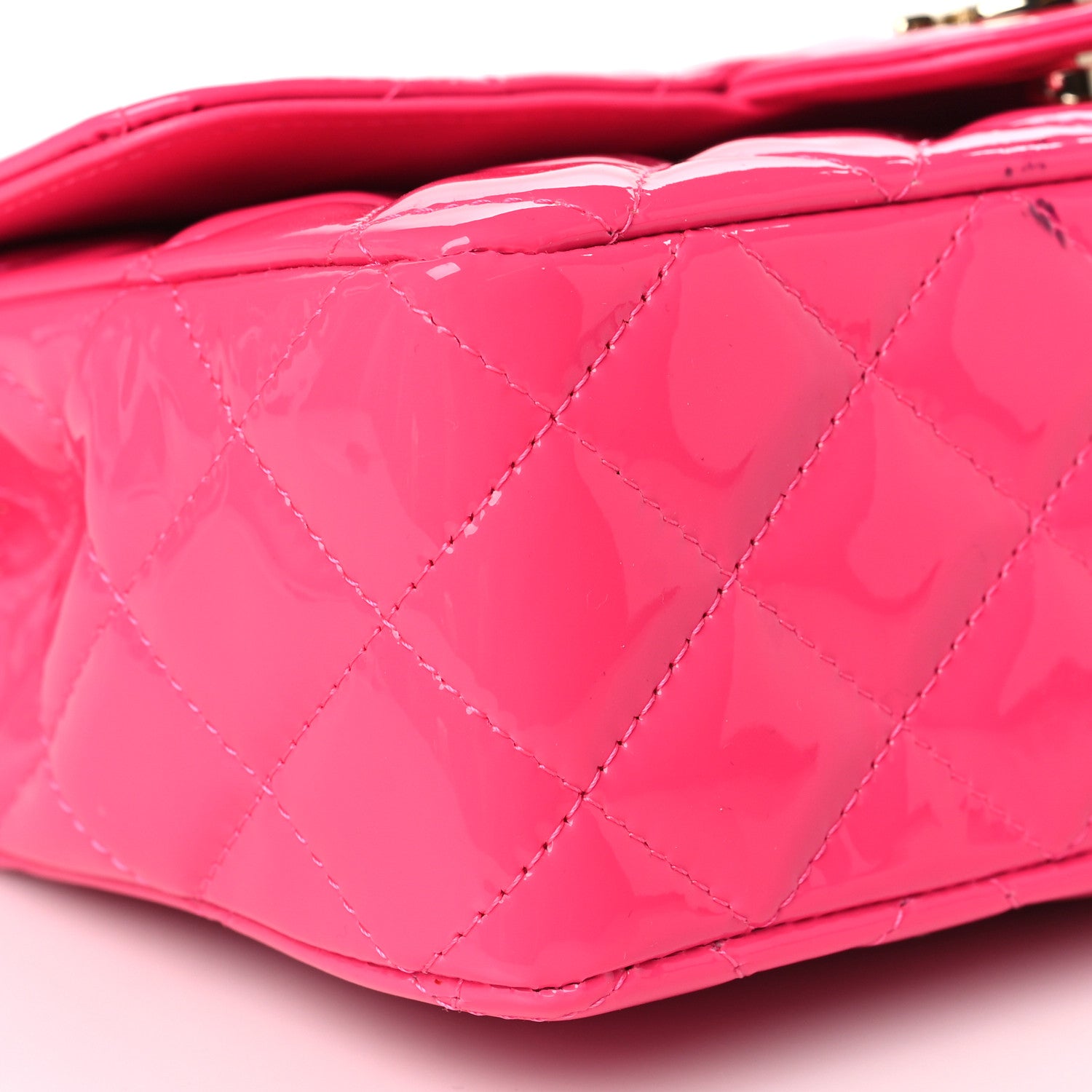 Chanel Patent Calfskin Quilted Mini Rectangular Flap Pink 8 of 10