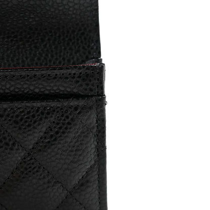 Chanel Caviar Quilted Flap Card Holder Wallet Black 9 of 10