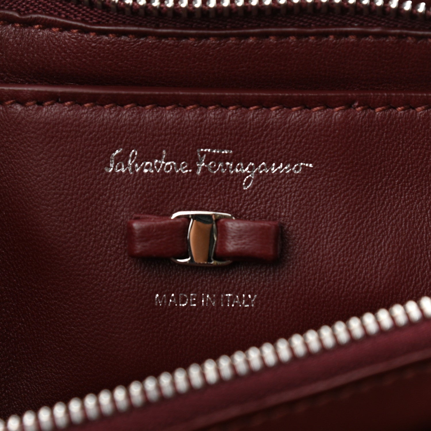 Salvatore Ferragamo Calfskin Small Viva Bow Shoulder Bag Burgundy 6 of 10