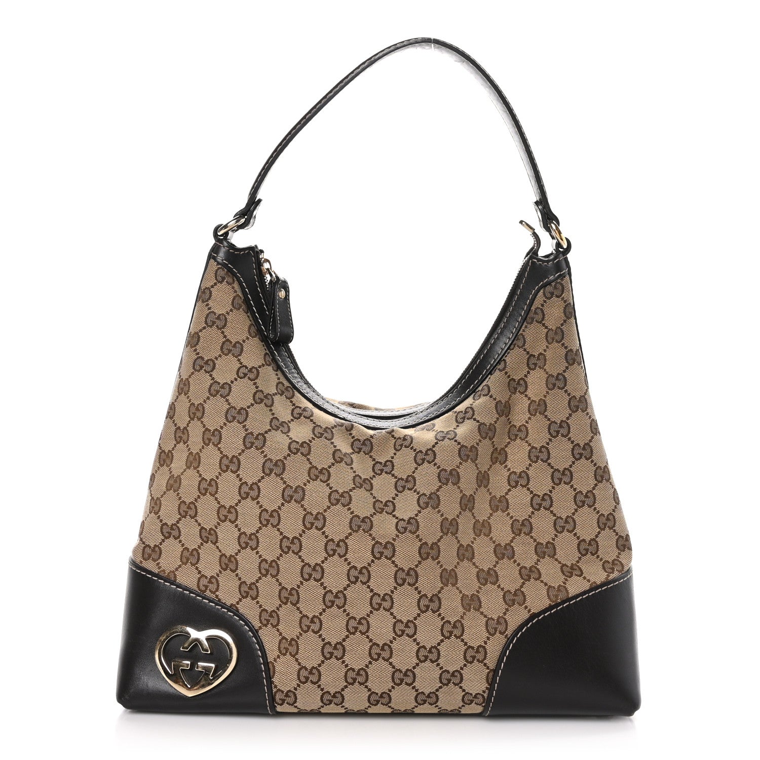 Gucci Monogram Medium Lovely Heart Hobo Brown 1 of 9