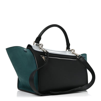 Celine Spazzolato Calfskin Nubuck Small Tri-color Trapeze Blue 3 of 9