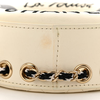 Chanel Lambskin Coco Lifesaver Round Bag Black White 11 of 11