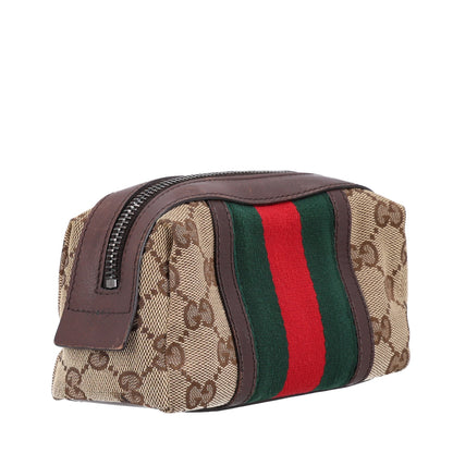 Gucci Monogram Web Small Cosmetic Case Dark Brown 3 of 10