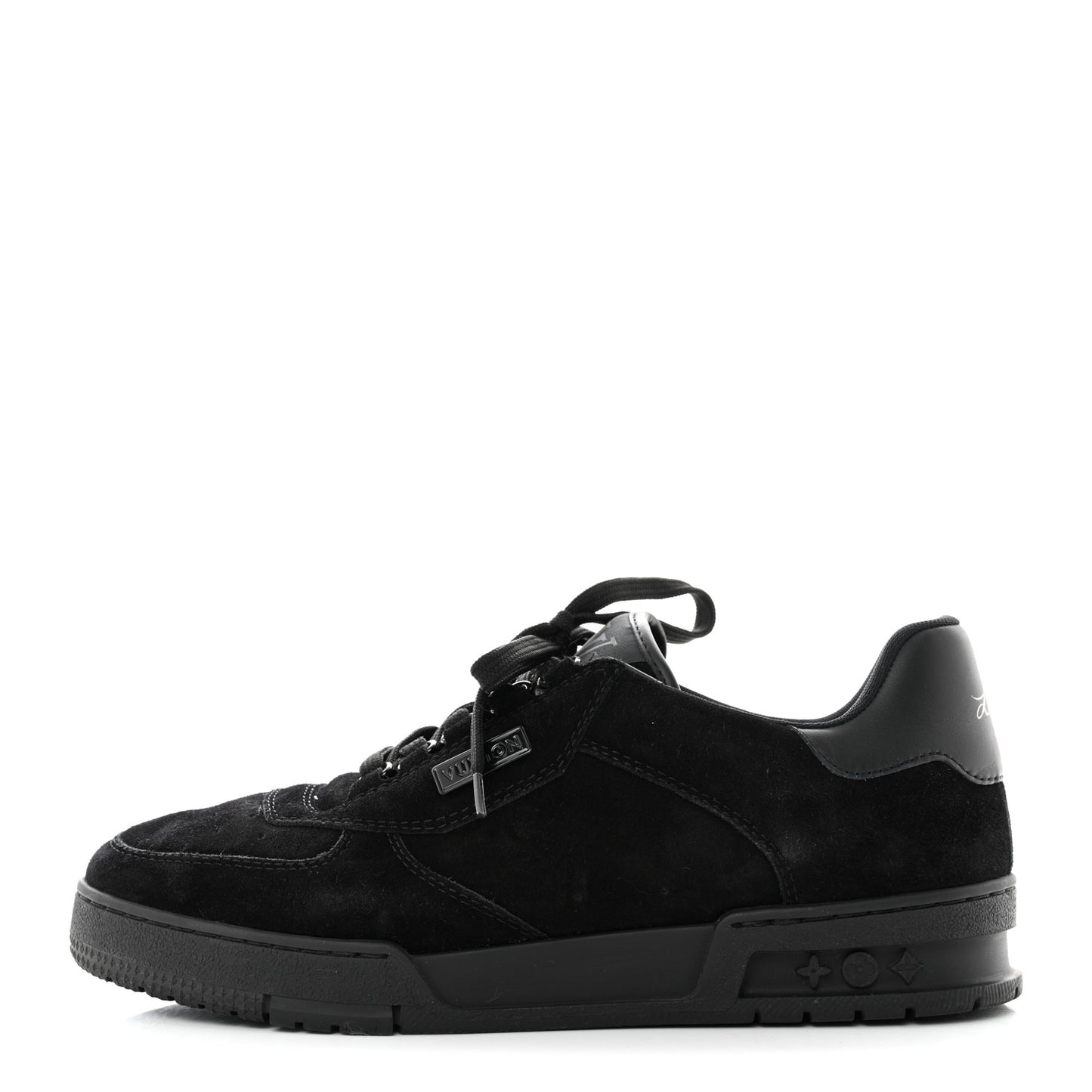 Suede Mens LV Trainer Sneakers 7.5 Black