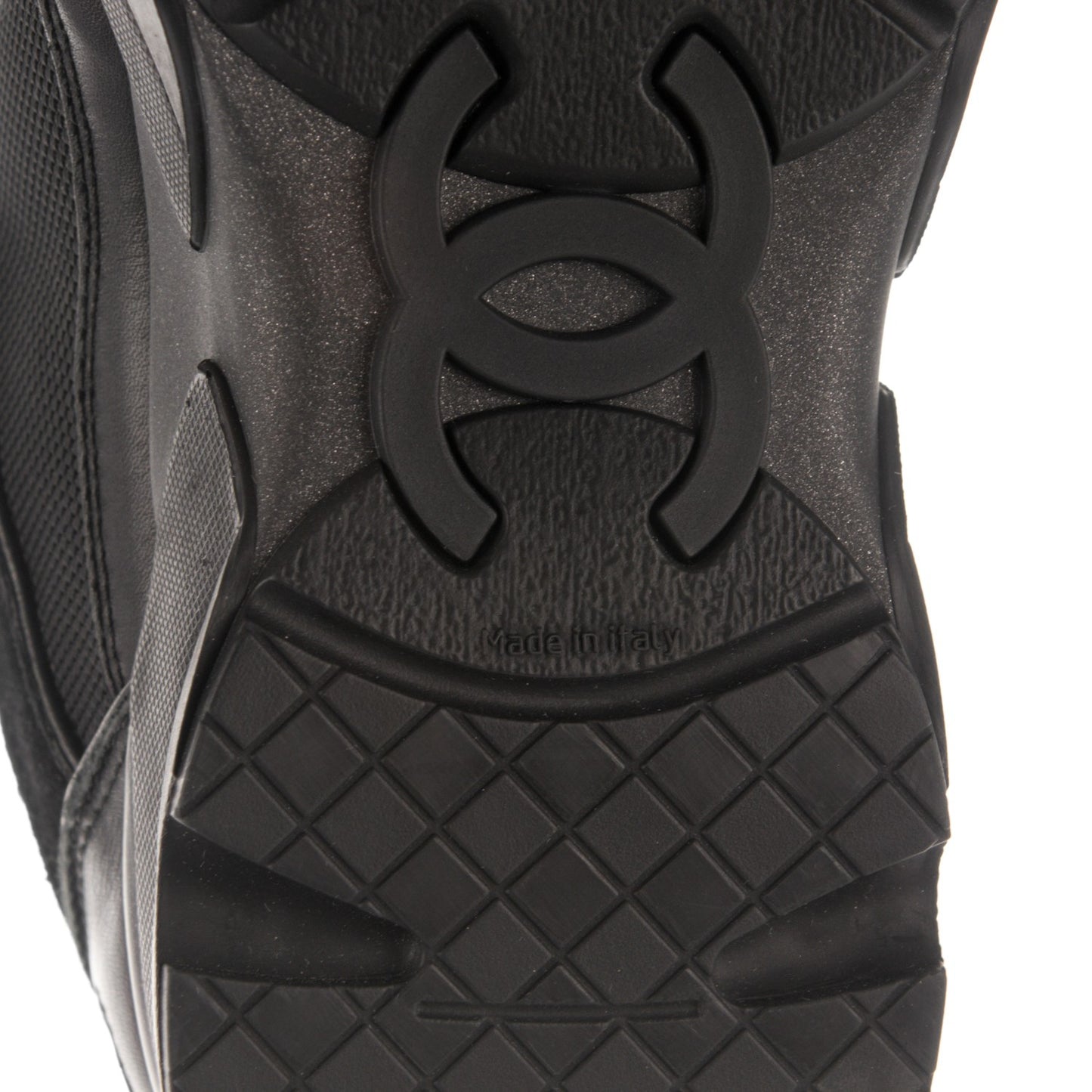 Suede Calfskin CC Sneakers 35.5 Black