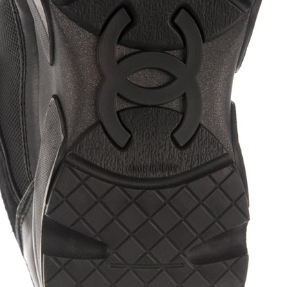 Chanel Suede Calfskin CC Sneakers 35.5 Black 6 of 7