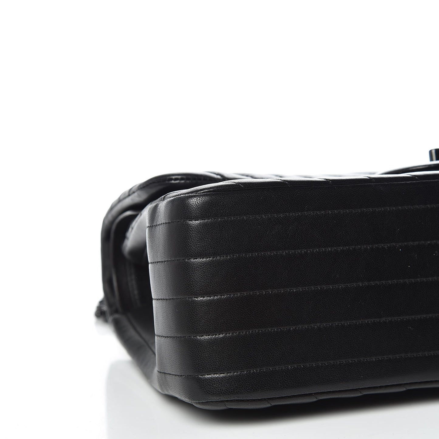 Lambskin Chevron Quilted Jumbo Double Flap So Black