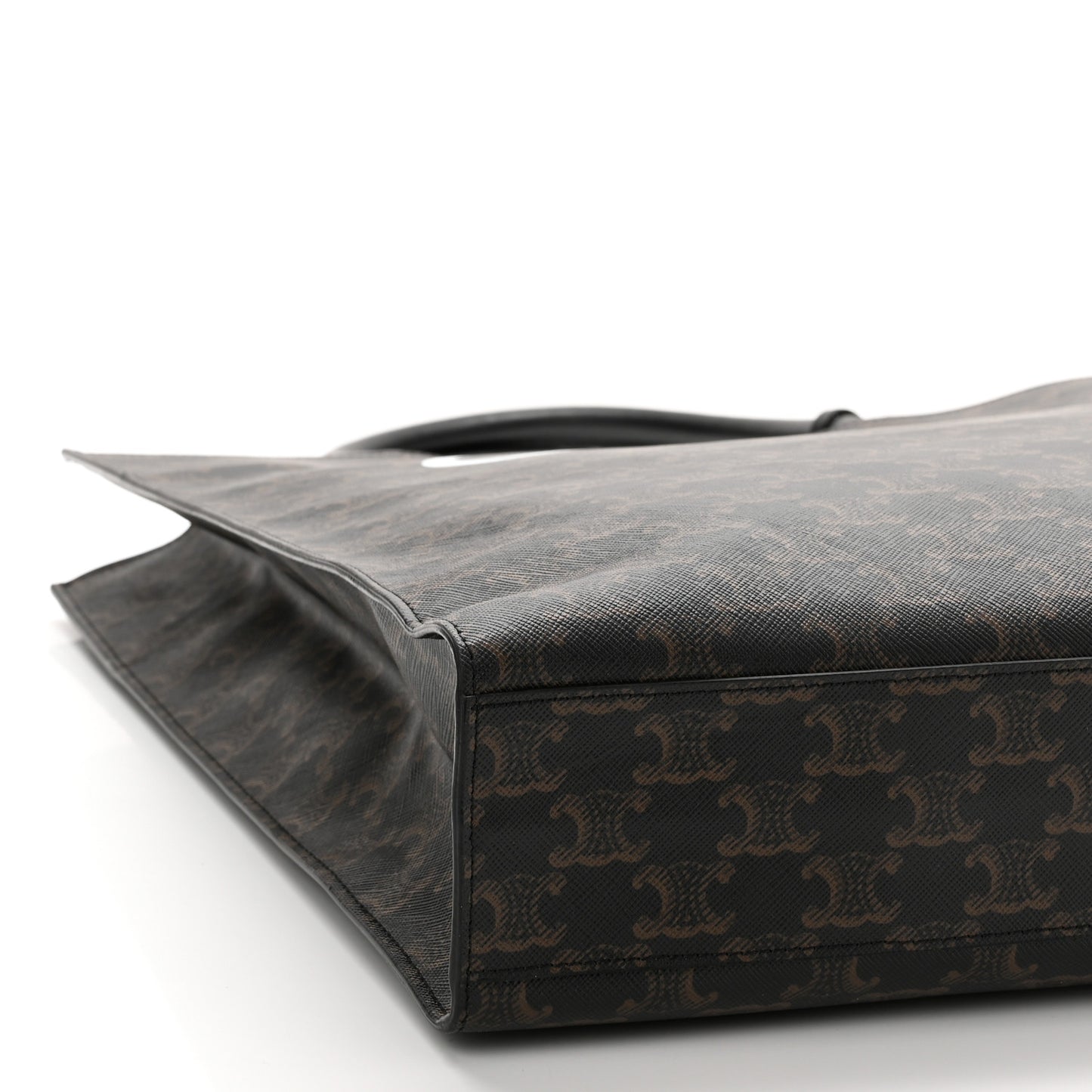 Triomphe Canvas Calfskin Large Vertical Cabas Black