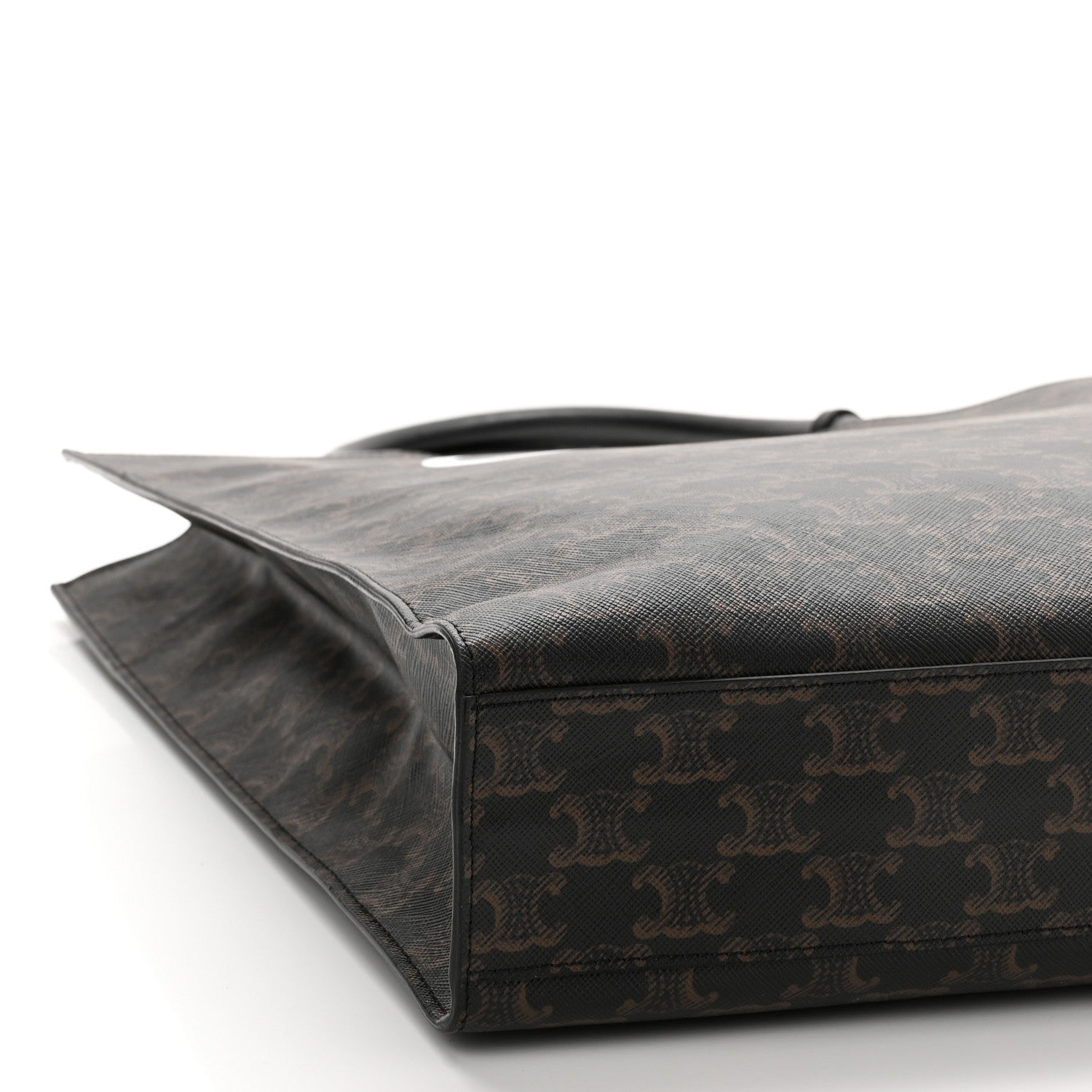 Celine Triomphe Canvas Calfskin Large Vertical Cabas Black 9 of 10