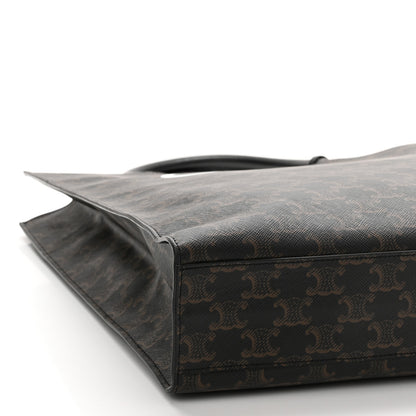 Celine Triomphe Canvas Calfskin Large Vertical Cabas Black 9 of 10