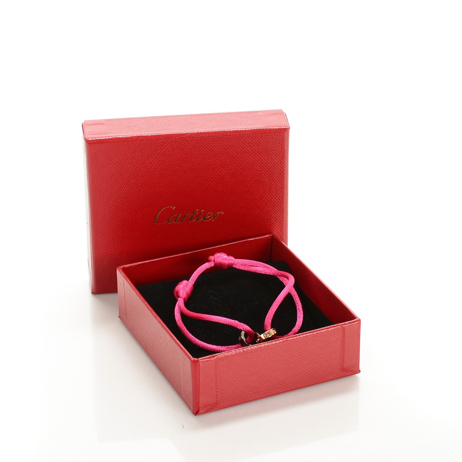 Cartier 18K Pink Gold Brown Ceramic Diamond Silk Adjustable Two Hoops LOVE Bracelet Pink 6 of 6