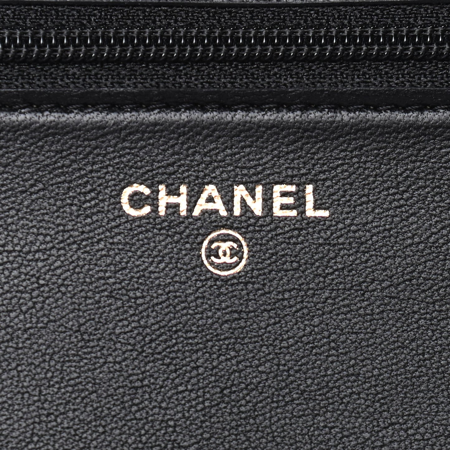 Lambskin Quilted CC Pearl Crush Wallet on Chain WOC Black
