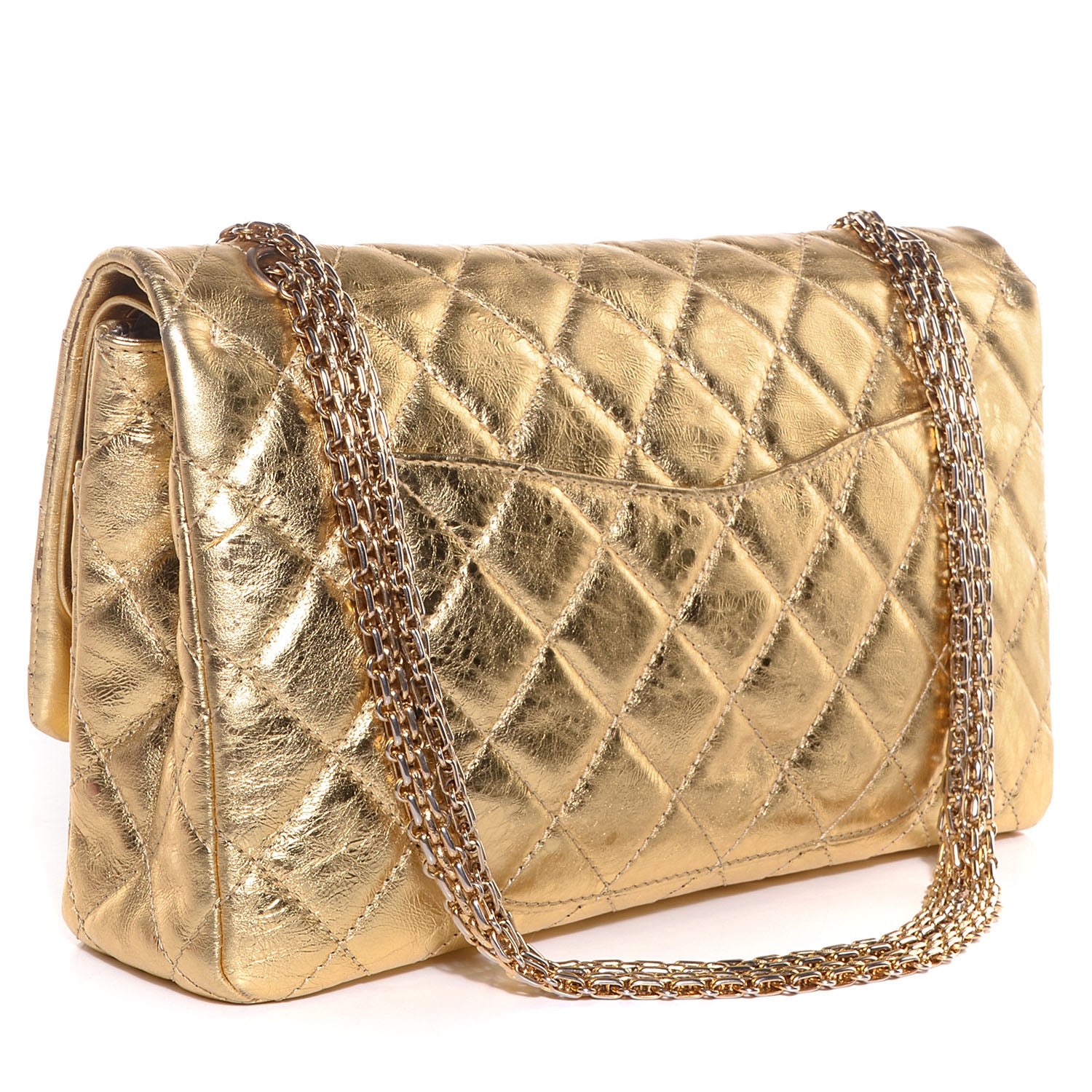 Chanel Calfskin 2.55 Reissue 227 Flap Metallic Gold 3 of 9