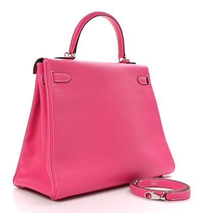 Hermes Epsom Candy Kelly Retourne 35 Rose Tyrien Tosca 3 of 10