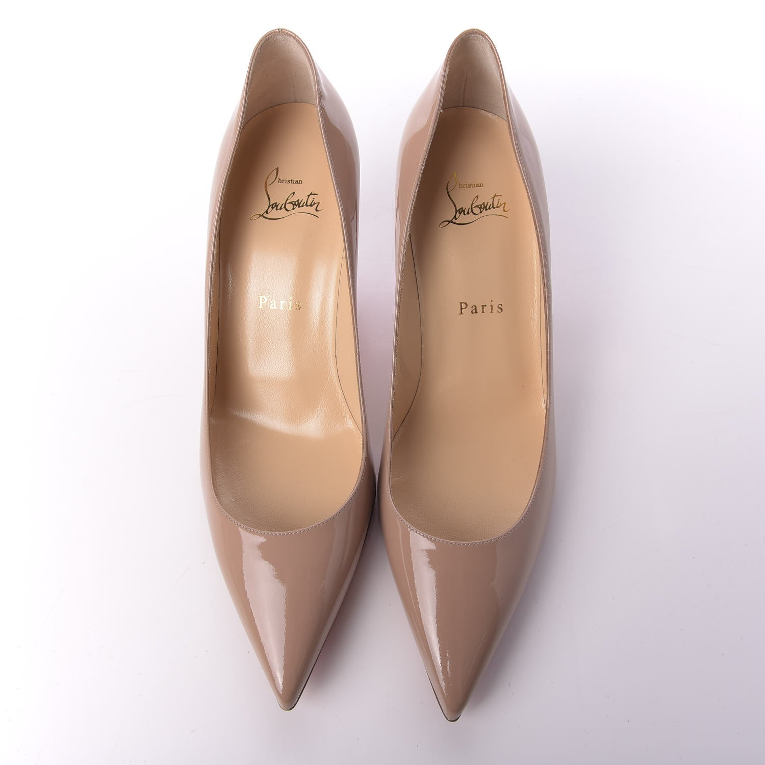 Christian Louboutin Patent Decollete 554 70 Pumps 39 Nude 5 of 10