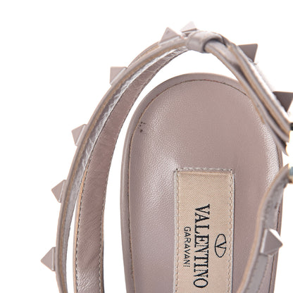 Valentino Garavani Nappa Lacquered Monochrome Rockstud Ankle Strap 100mm Pumps 42 Poudre 6 of 12