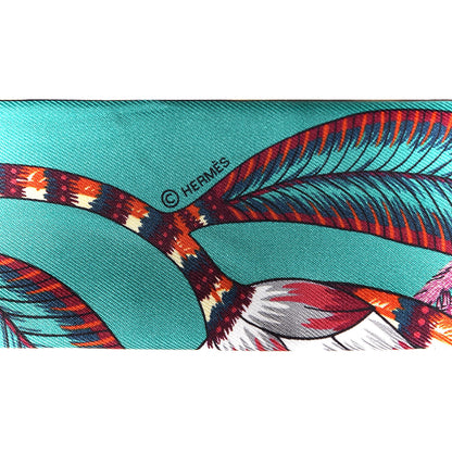 Hermes Silk The Savana Dance Twilly Vert Prune Bordeaux 4 of 6