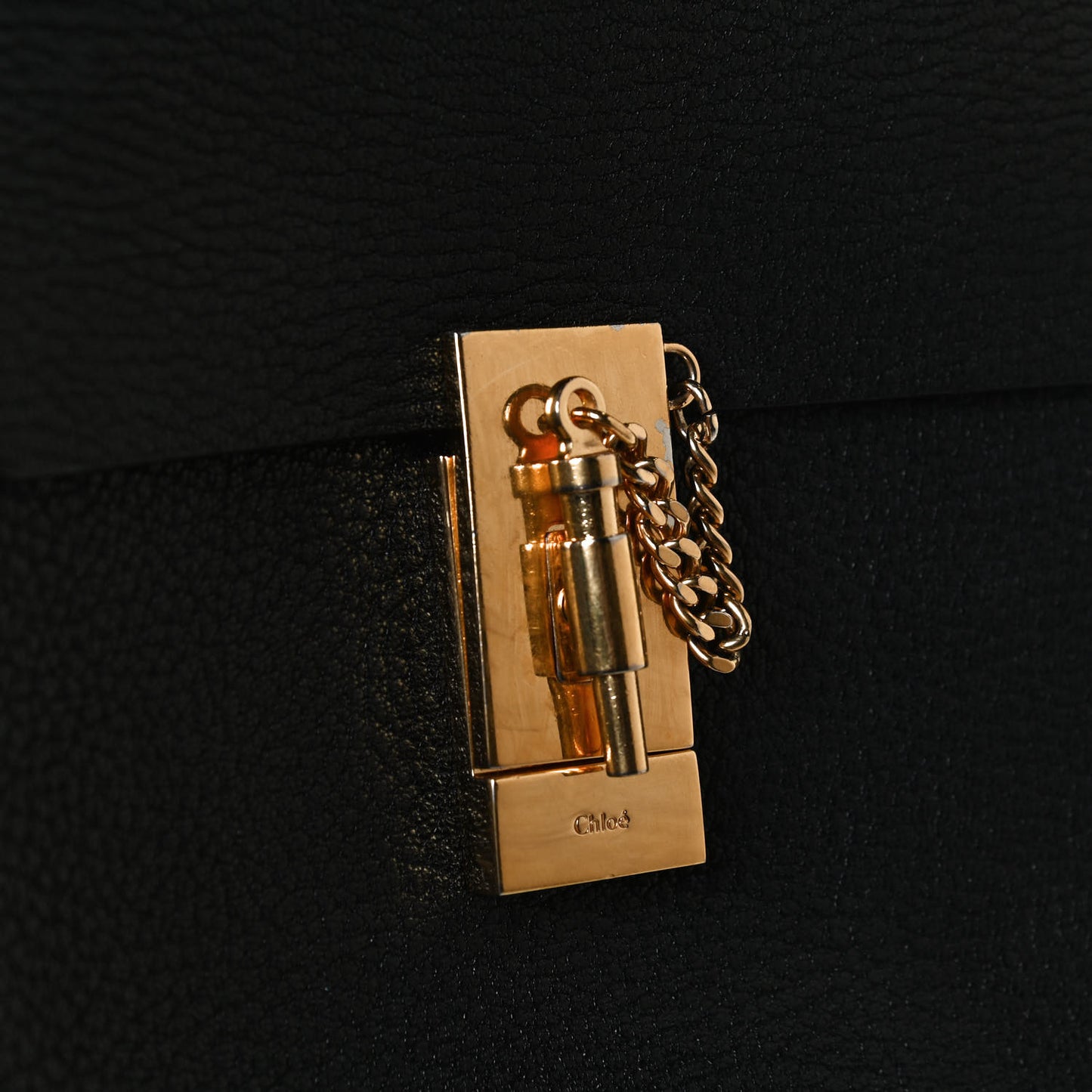 Grained Lambskin Drew Shoulder Bag Black
