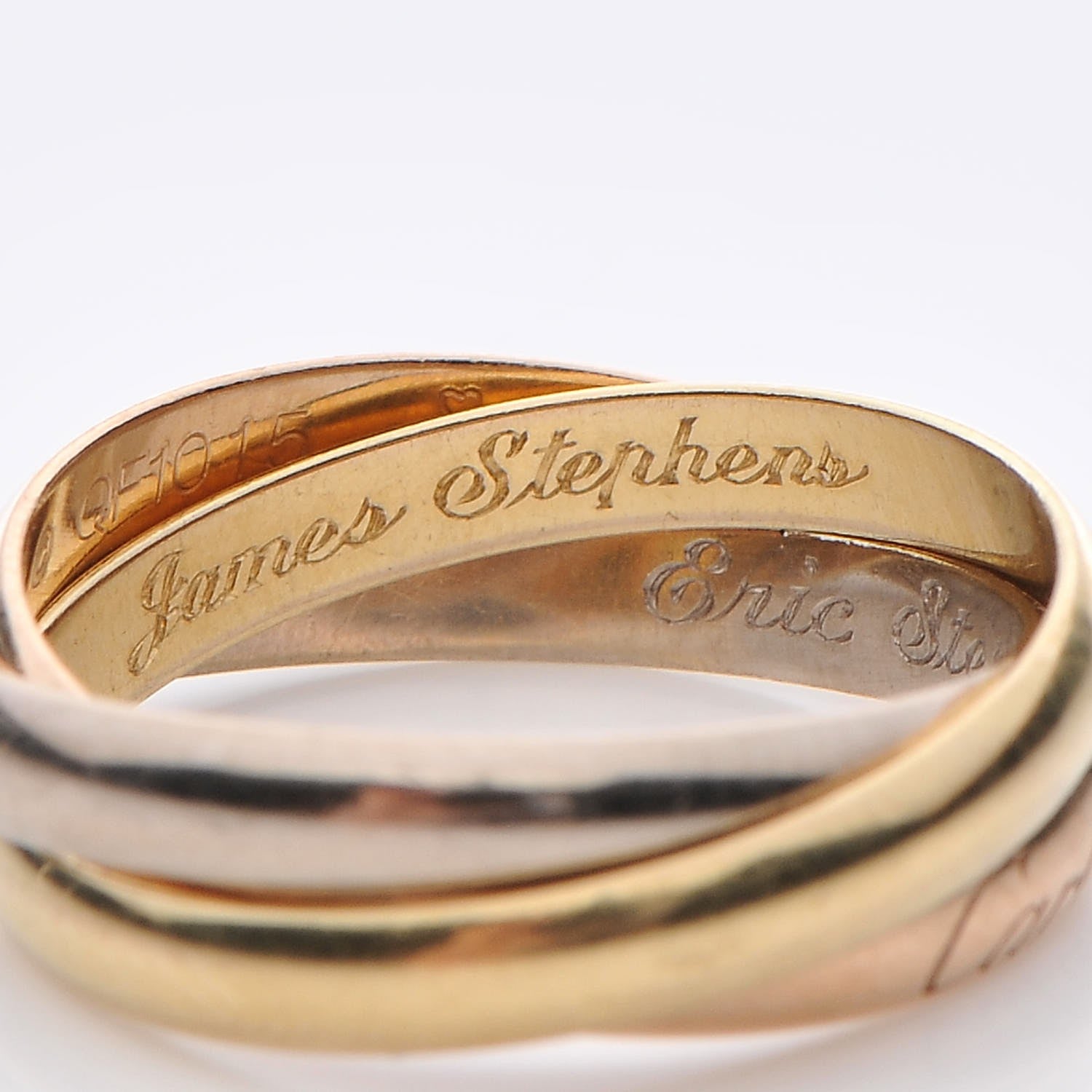 Cartier 18K Pink Yellow White Gold Small Trinity Ring 52 6 9 of 10
