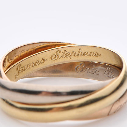 Cartier 18K Pink Yellow White Gold Small Trinity Ring 52 6 9 of 10