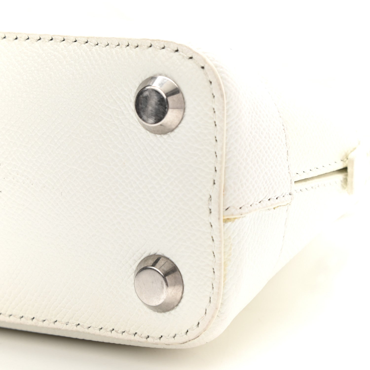 Balenciaga Grained Calfskin XXS Ville Top Handle Bag White Black 9 of 16
