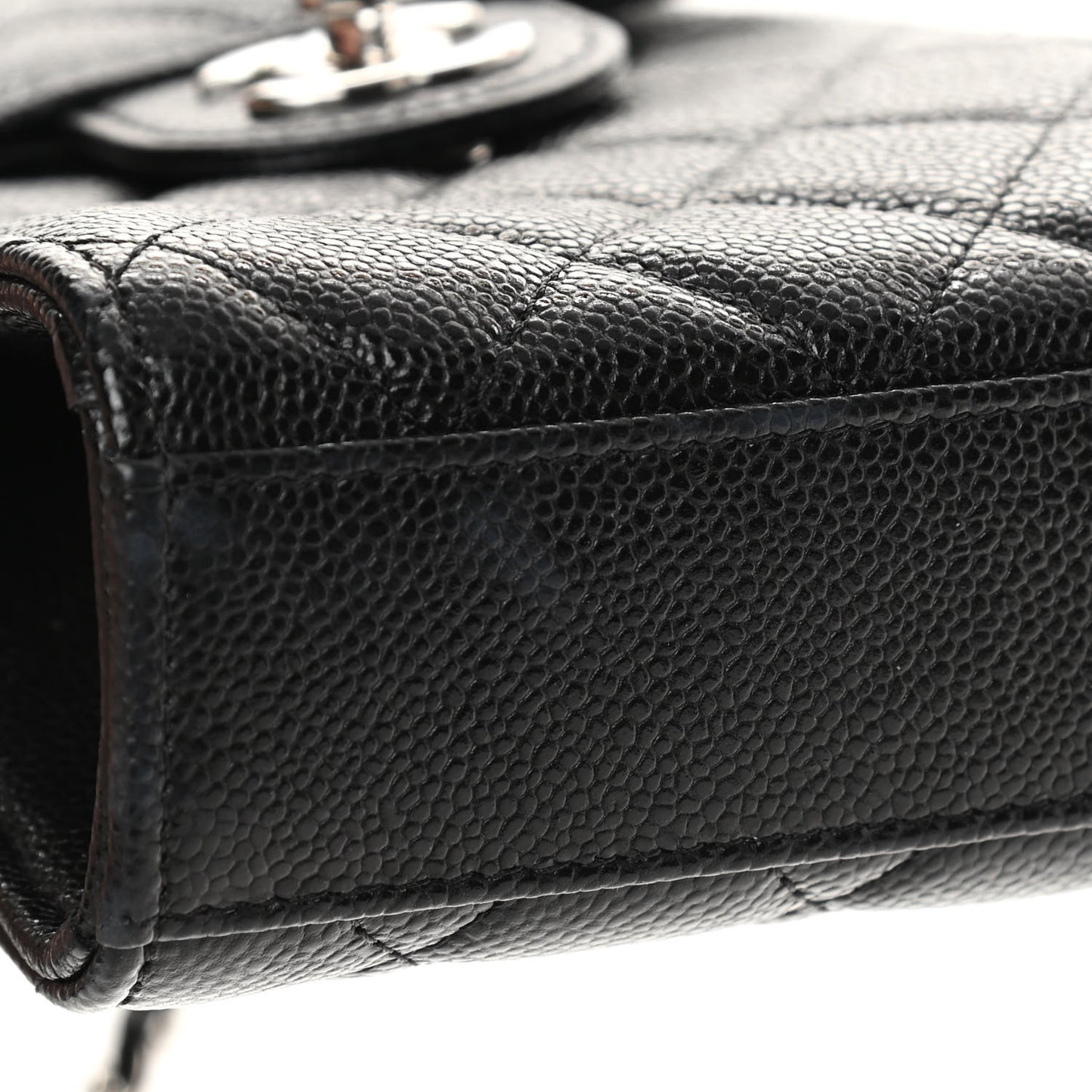 Caviar Quilted Classic Phone Holder Black