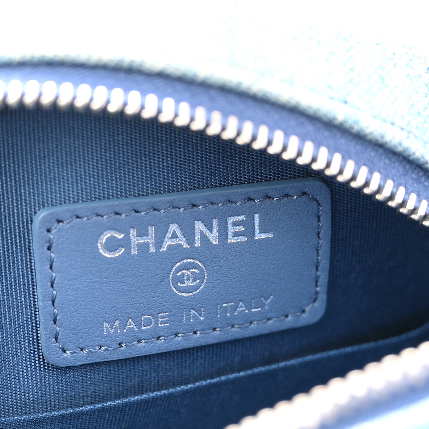 Chanel Denim Quilted Round Clutch With Chain Blue 7 of 11