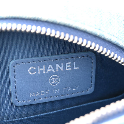 Chanel Denim Quilted Round Clutch With Chain Blue 7 of 11