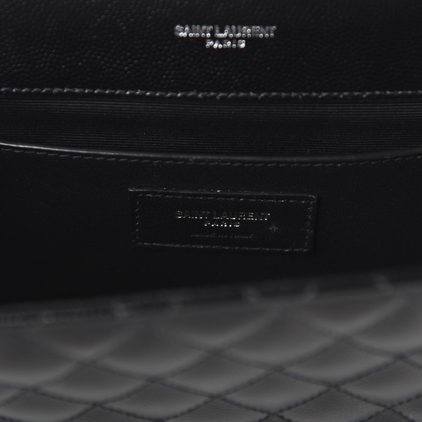 Grain De Poudre Textured Mixed Matelasse Triquilt Medium Monogram Satchel Black