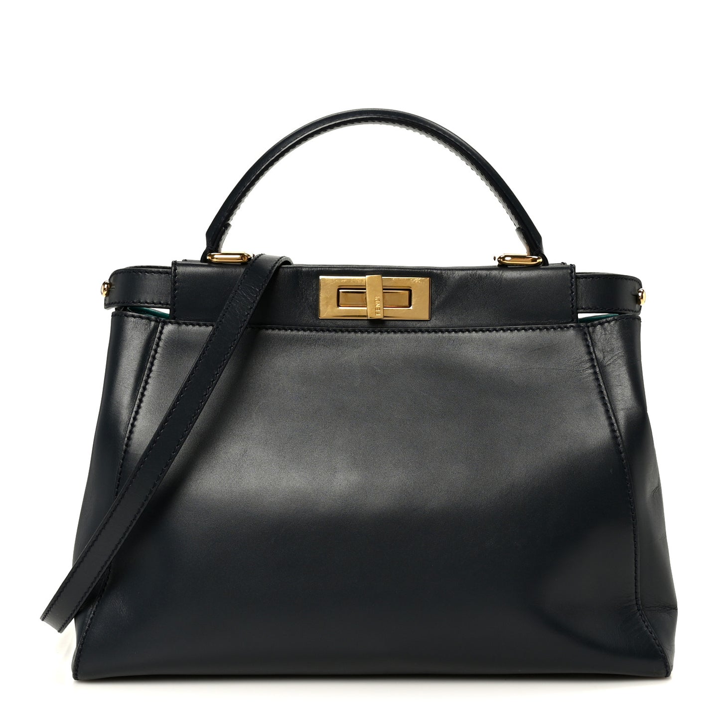 Vitello Morgan Shiny Nappa Medium Peekaboo Iconic Satchel Lavagna Lago