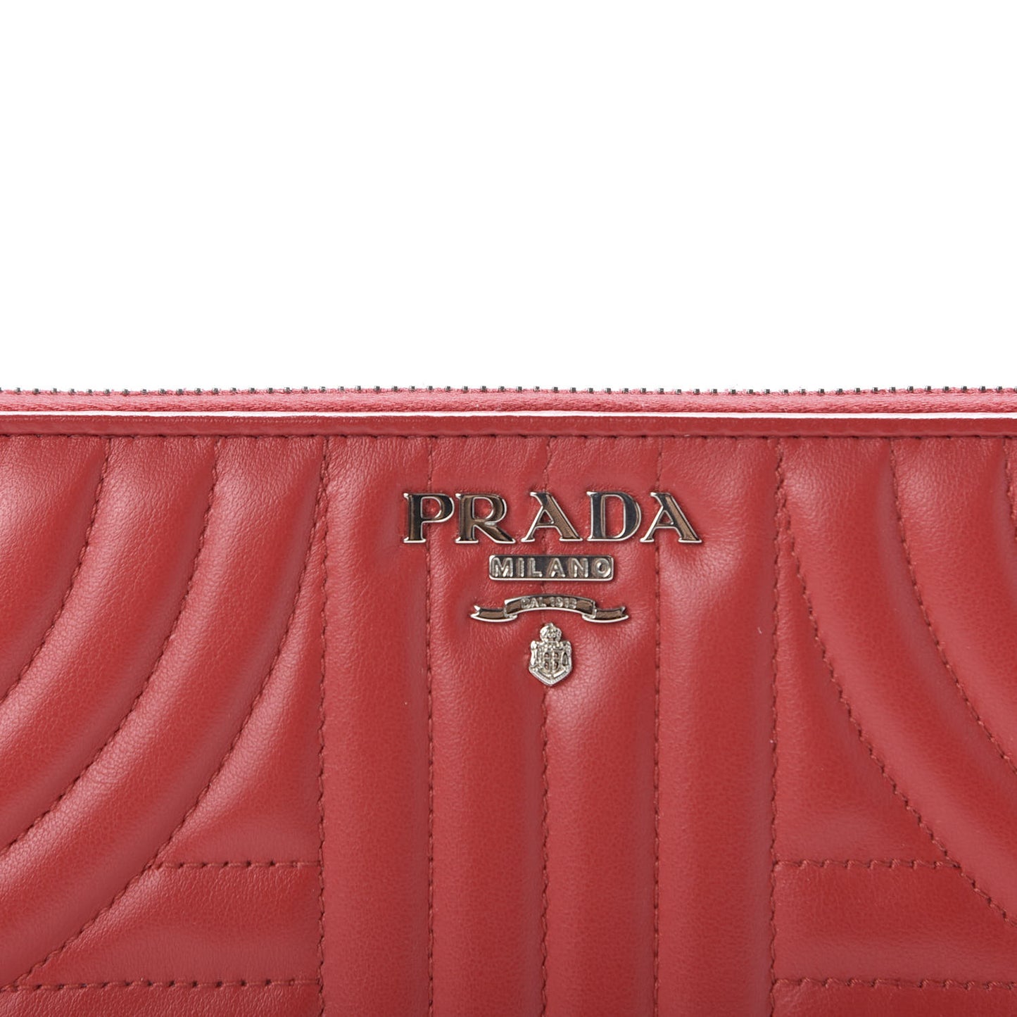 Soft Calfskin Diagramme Zip Around Wallet Rosso