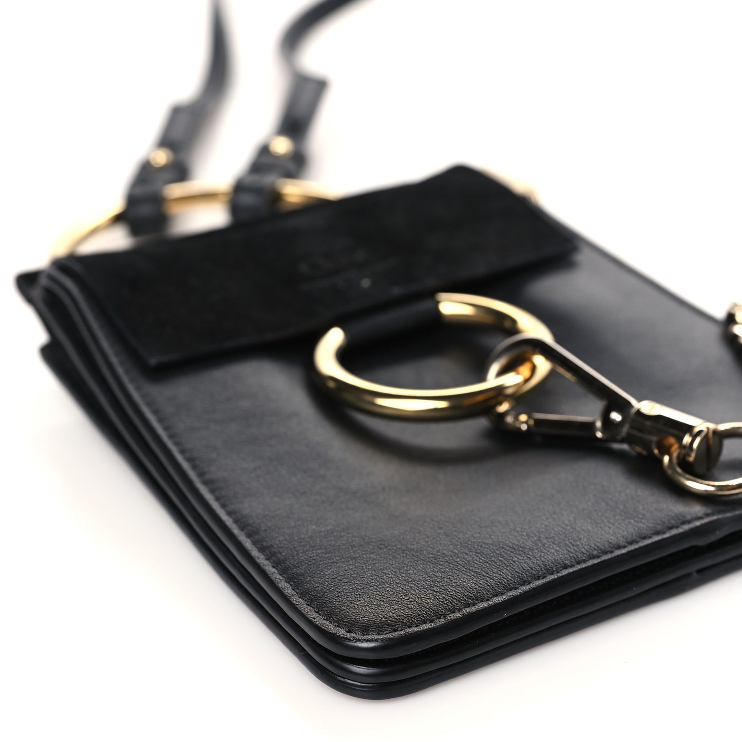 Suede Calfskin Mini Faye Bracelet Bag Black