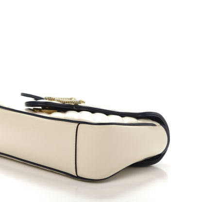 Gucci Vintage Effect Calfskin Matelasse Diagonal Small Torchon GG Marmont Shoulder Bag Mystic White Blue Agata 7 of 11