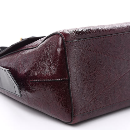 Givenchy Creased Patent Calfskin Medium ID Flap Aubergine 7 of 9