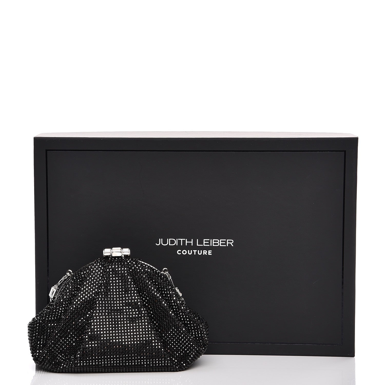 Judith Leiber Swarovski Crystal Kisslock Clutch Black Silver 10 of 10