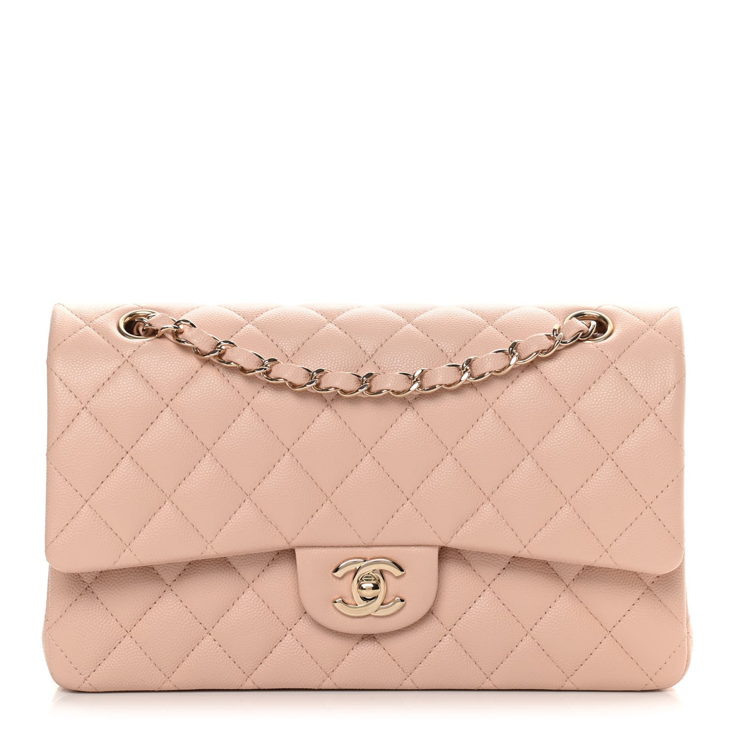 Chanel Caviar Quilted Medium Double Flap Light Beige 1 of 11