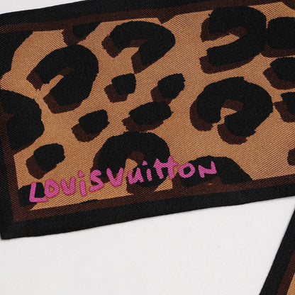 Louis Vuitton Silk Leopard Bandeau Scarf Marron 3 of 4