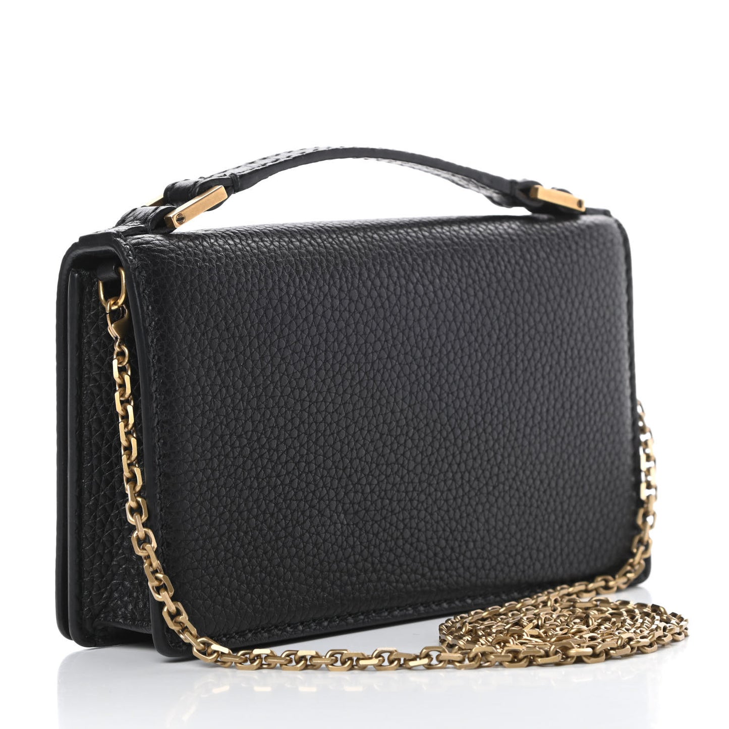Grained Calfskin J'adior Clutch Black
