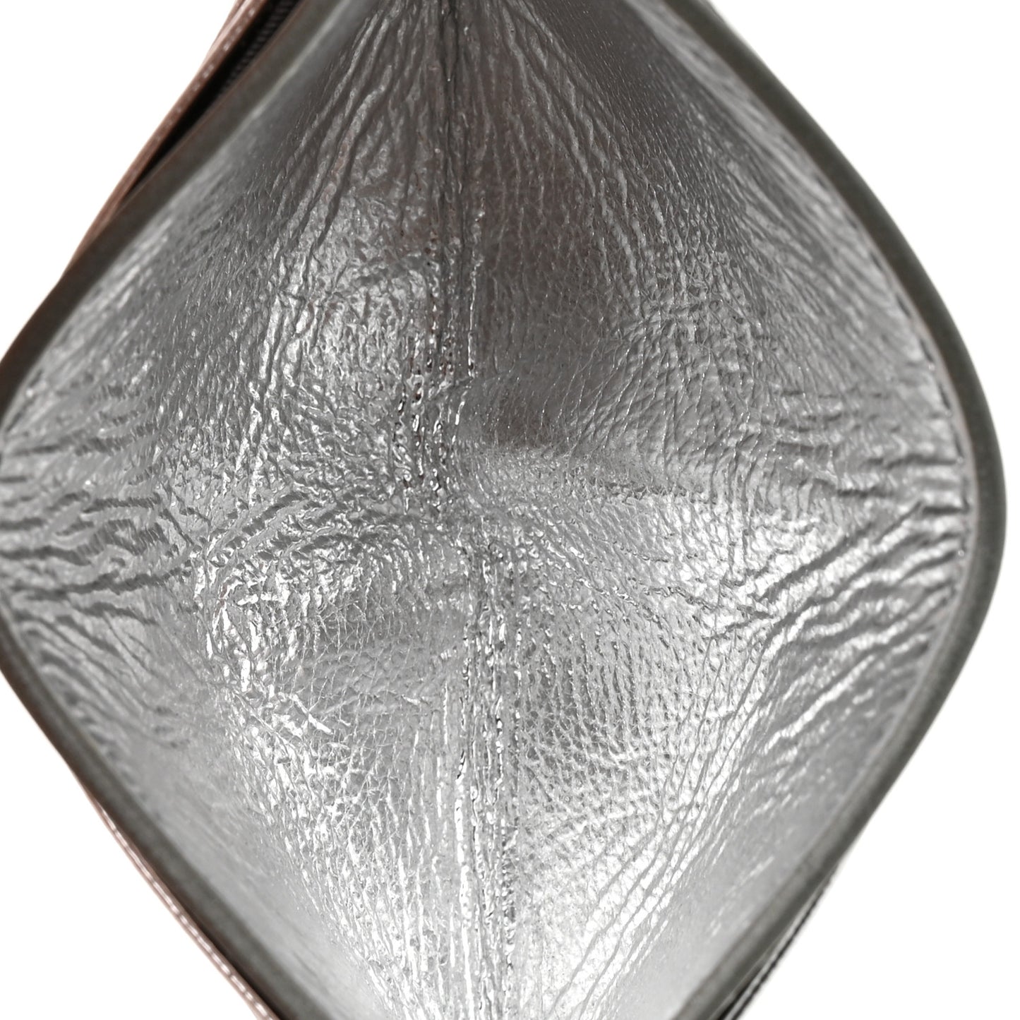 Mirror Laminated Nappa Intrecciato Card Holder Silver