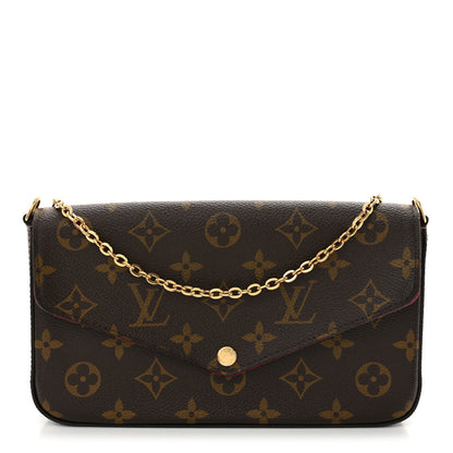 Louis Vuitton Monogram Pochette Felicie Chain Wallet Fuchsia 1 of 15