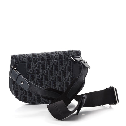 Christian Dior Oblique Saddle Messenger Pouch Blue Black 3 of 11