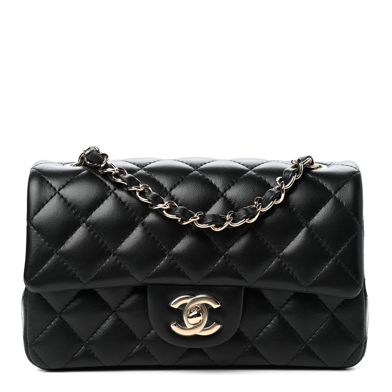 Chanel Lambskin Quilted Mini Rectangular Flap Black 1 of 11