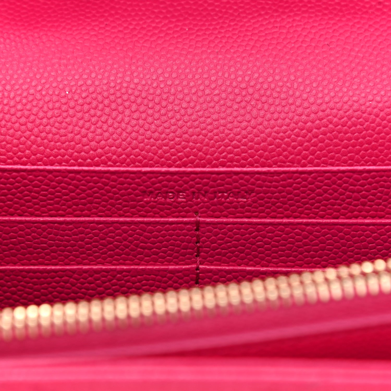 Saint Laurent Grain De Poudre Matelasse Chevron Monogram Chain Wallet Lipstick Fuchsia 7 of 9