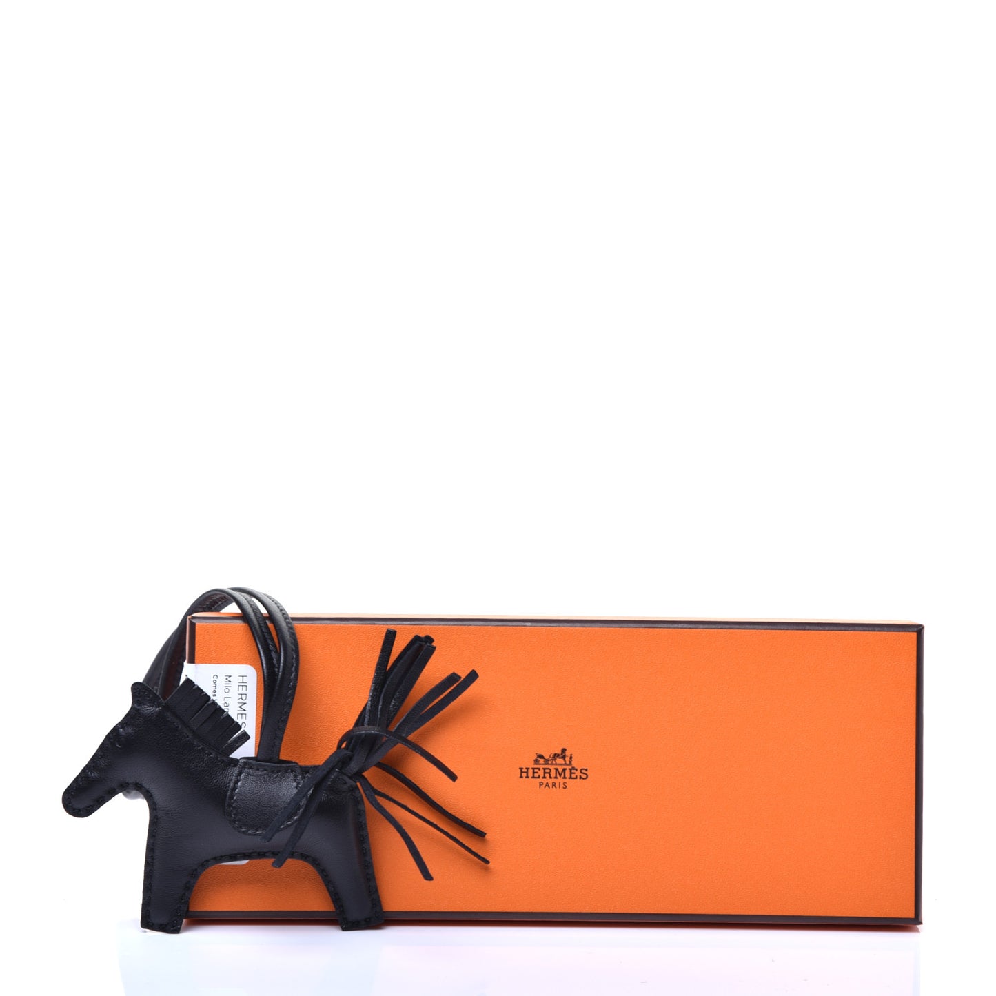Milo Lambskin Grigri Rodeo Horse Bag Charm PM So Black
