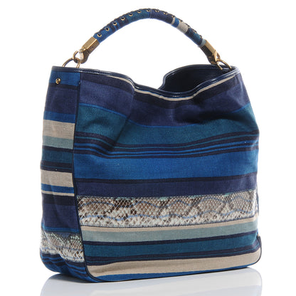 Saint Laurent Canvas Snakeskin Roady Blue 3 of 8