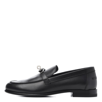 Hermes Calfskin Womens Destin Loafer 38 Black 1 of 14