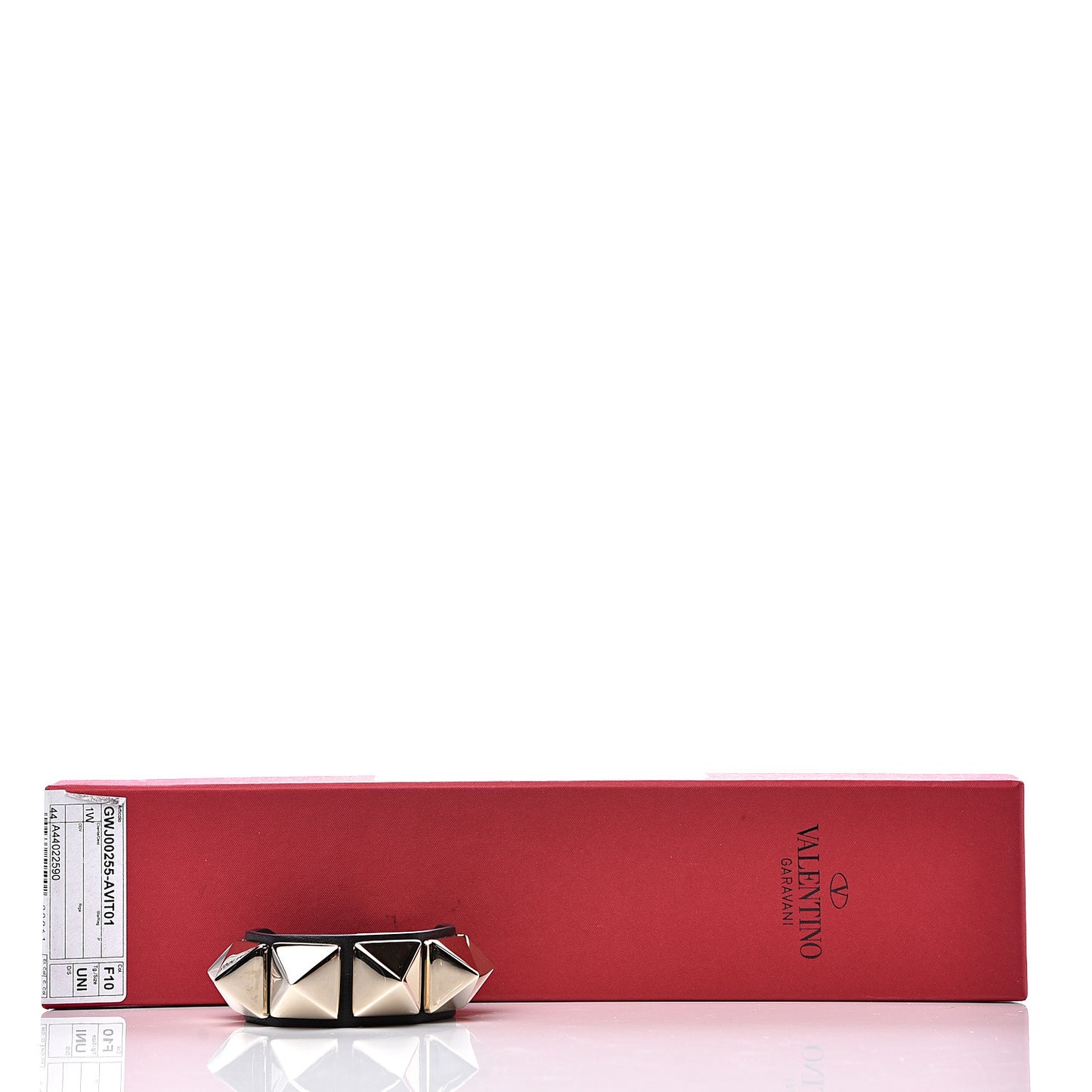 Calfskin Macro Rockstud Bracelet Black