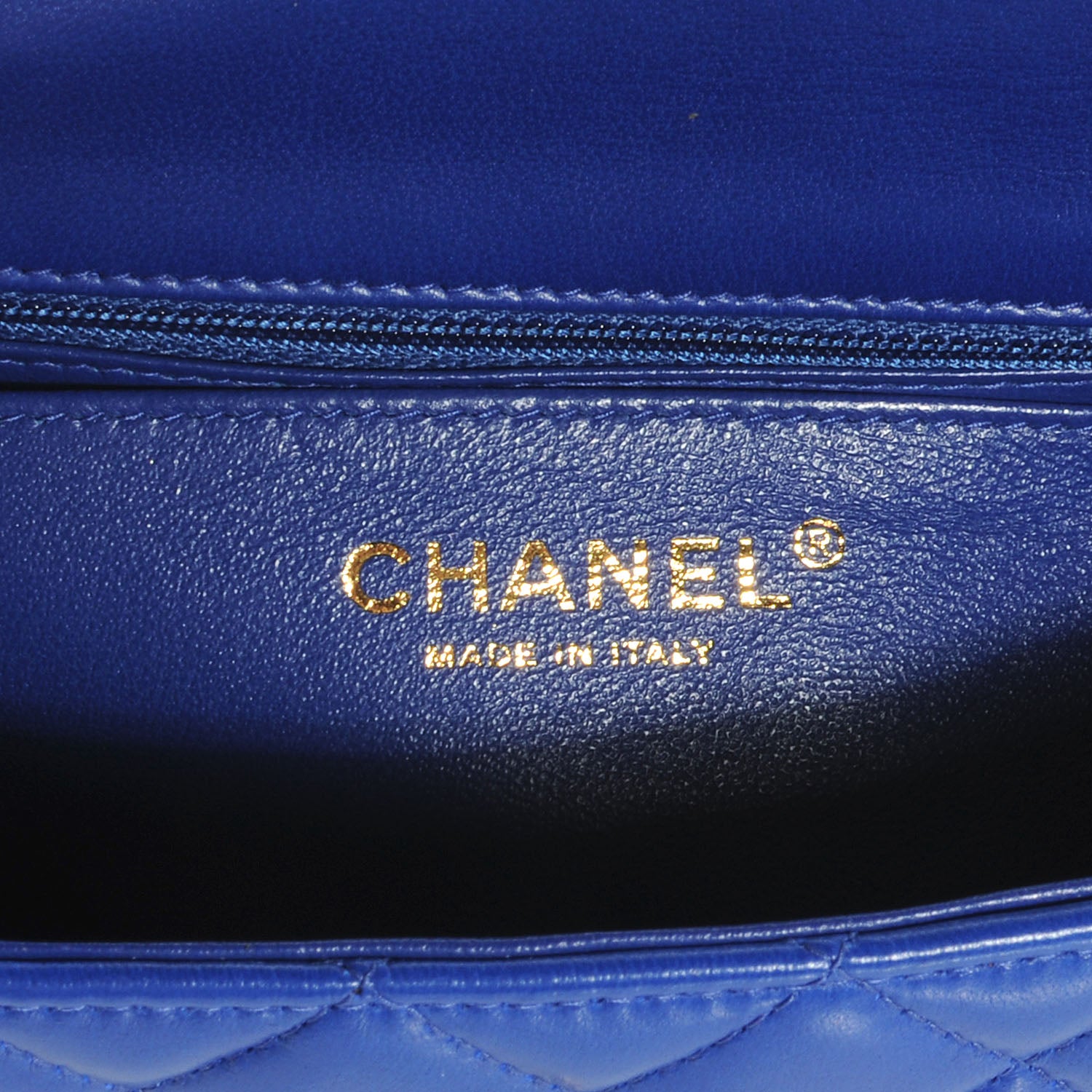 Chanel Lambskin Quilted Mini Flap Blue Fonce 7 of 8