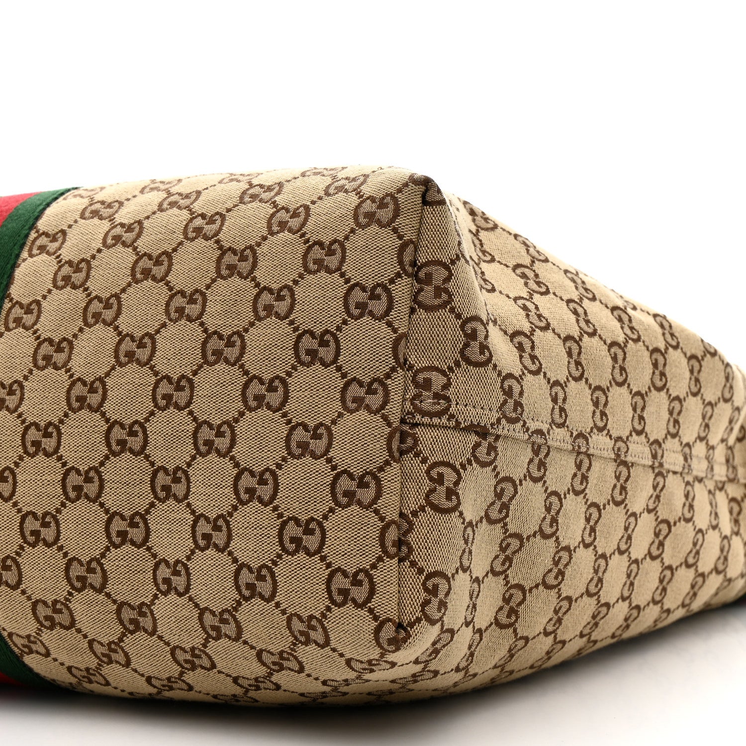 Gucci GG Monogram Web Large Giglio Tote Beige Brown 11 of 14